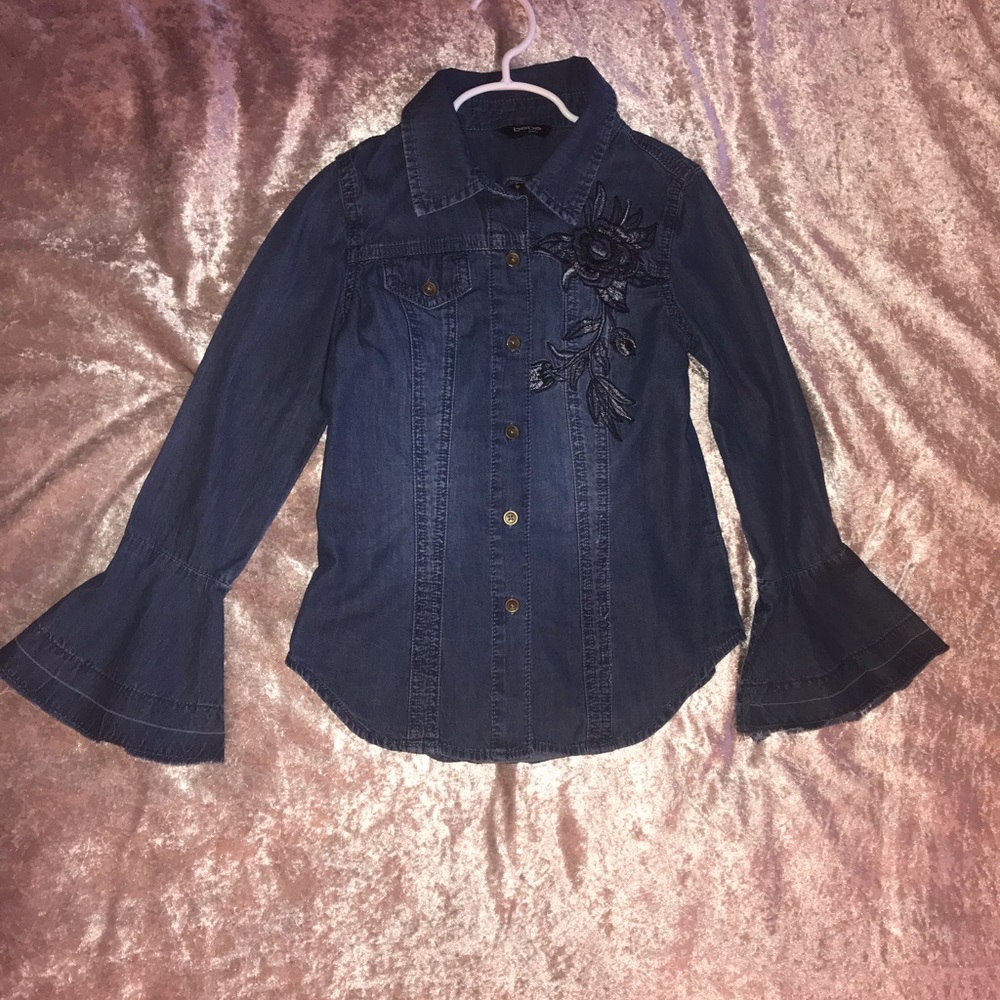 Blue jean button down shit